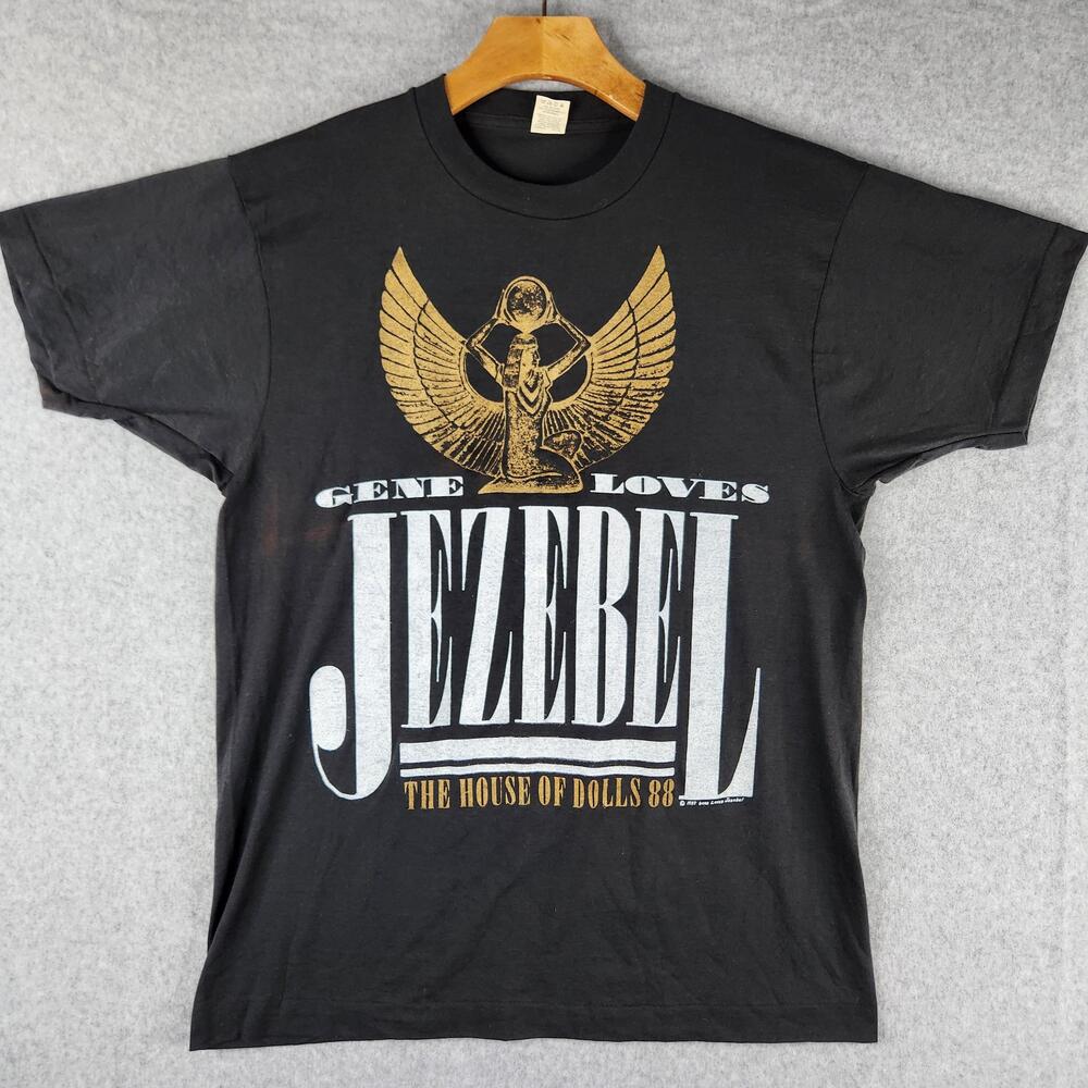 Vintage Gene Loves Jezebel Shirt Large Black House Of Dolls 88 Tour Screen Stars